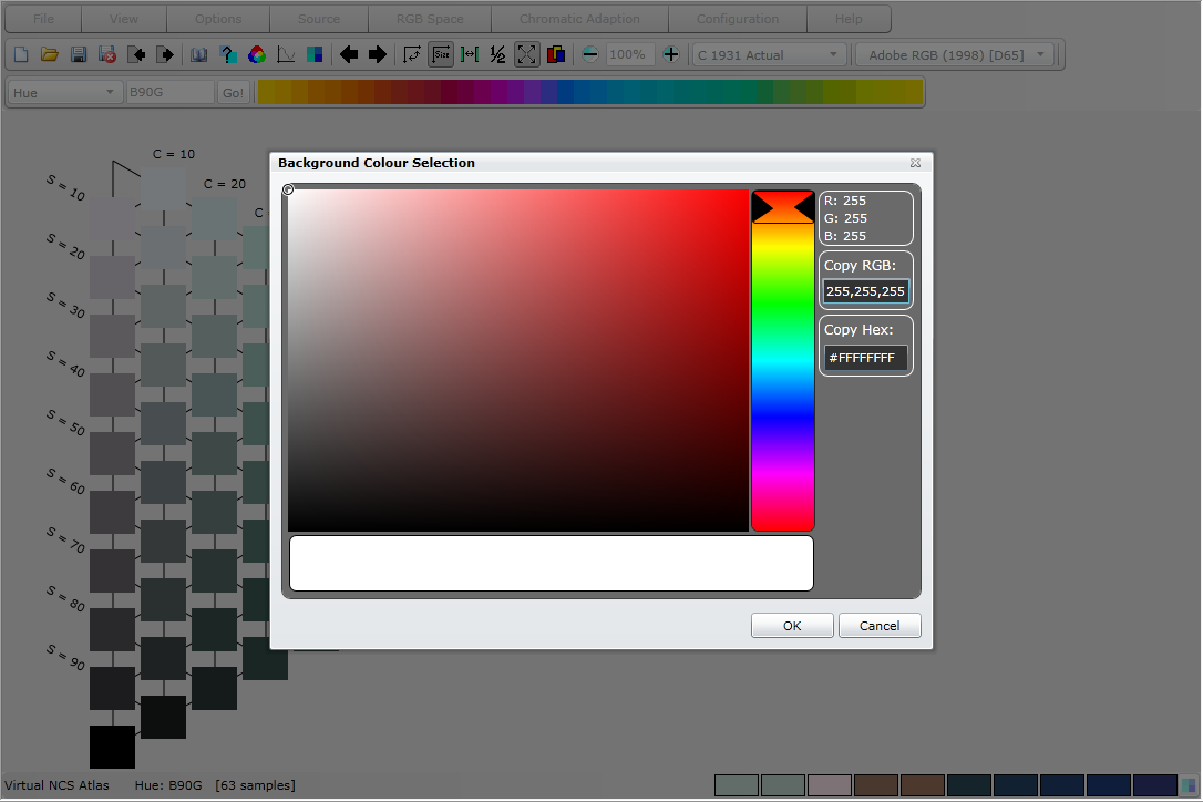 Background colour window